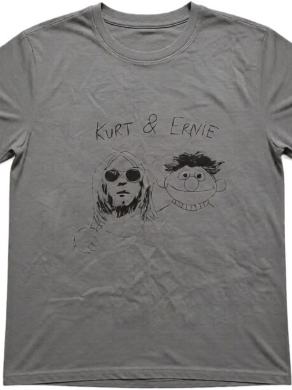 Men’s Grey Graphic Tee with Kurt & Ernie Print
